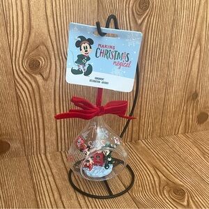 NIB Disney Store Glass Drop “2024” Mickey and Minnie Mailing Letters Ornament
